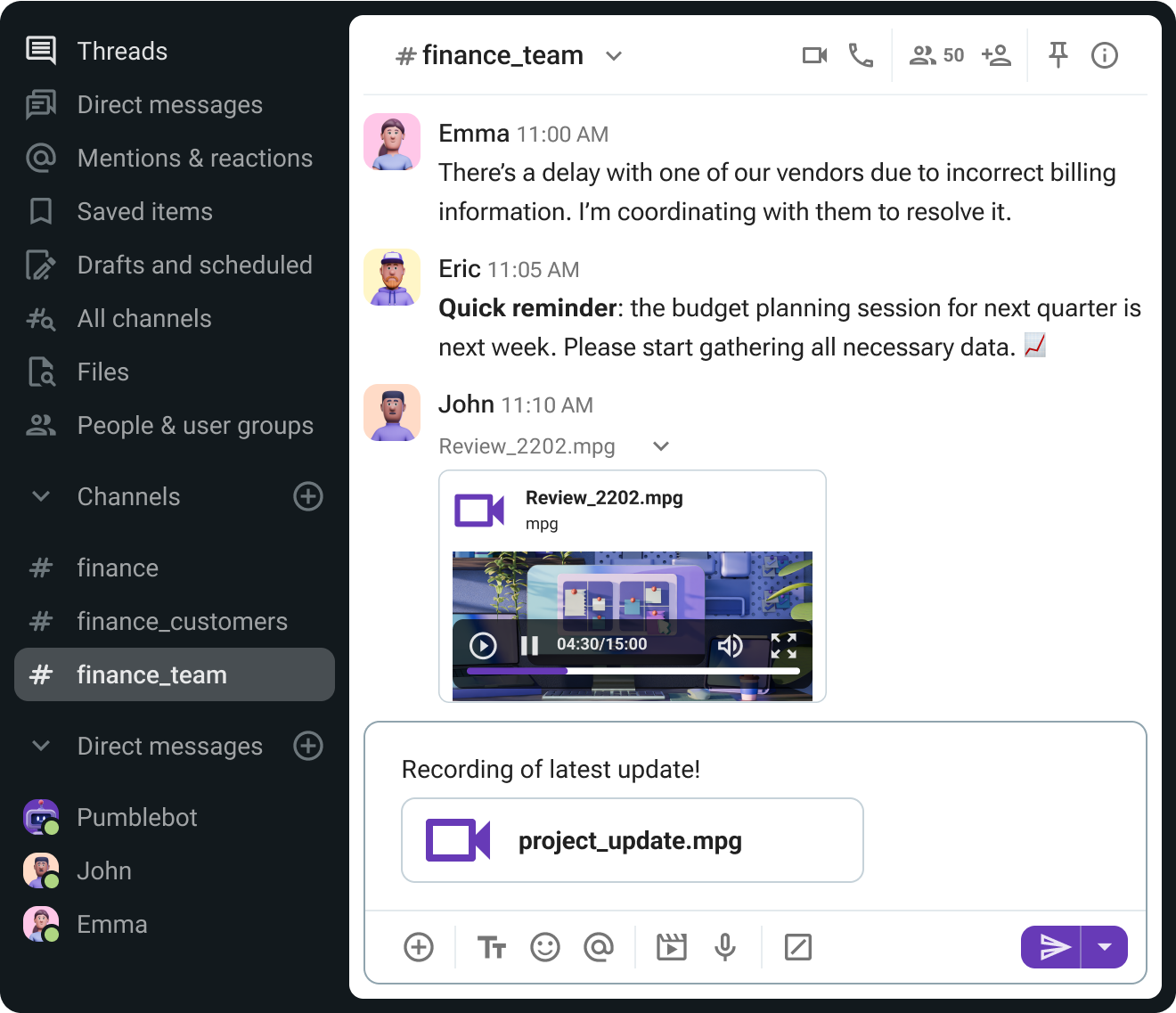 Send messages, files and documents to anyone