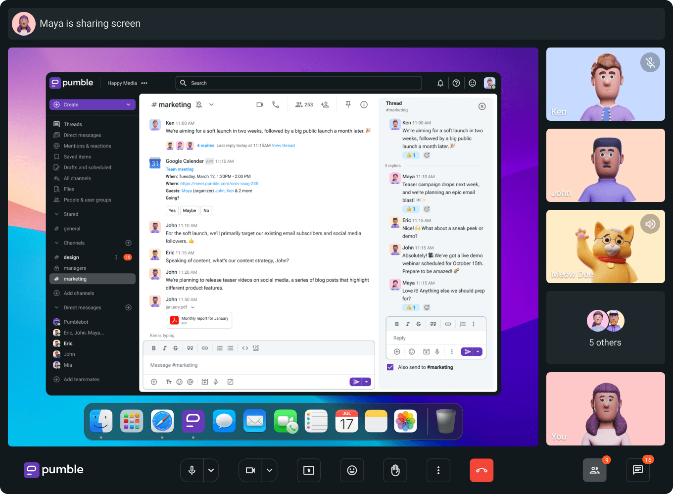 Videoconferencias en Pumble