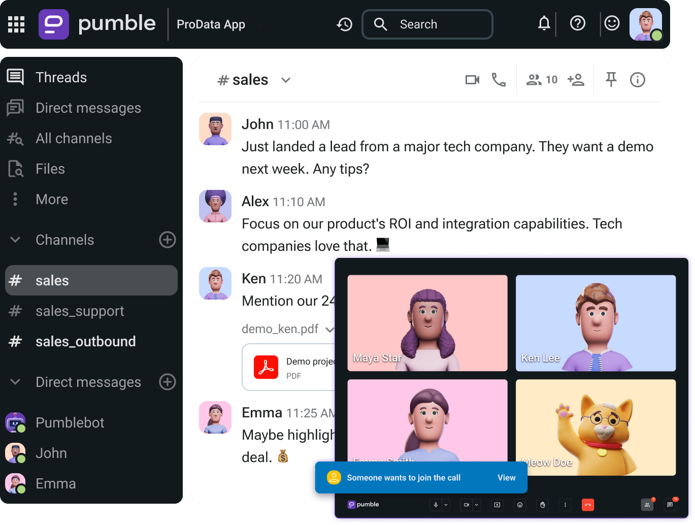 Vendez efficacement avec Pumble
