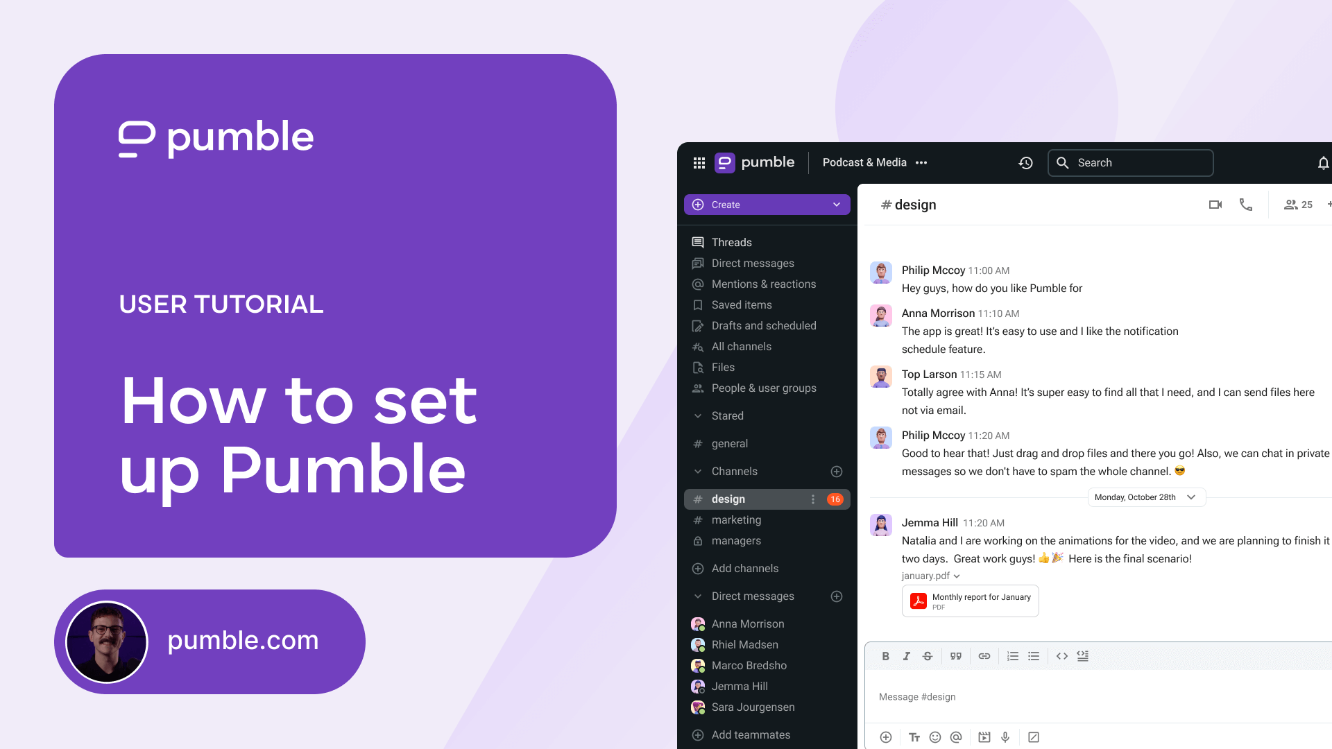 How to set up Pumble as a regular member